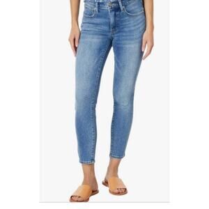 Lucky Brand Bridgette Skinny Jeans Blue High Rise Raw Hem Size 4/27 Ankle